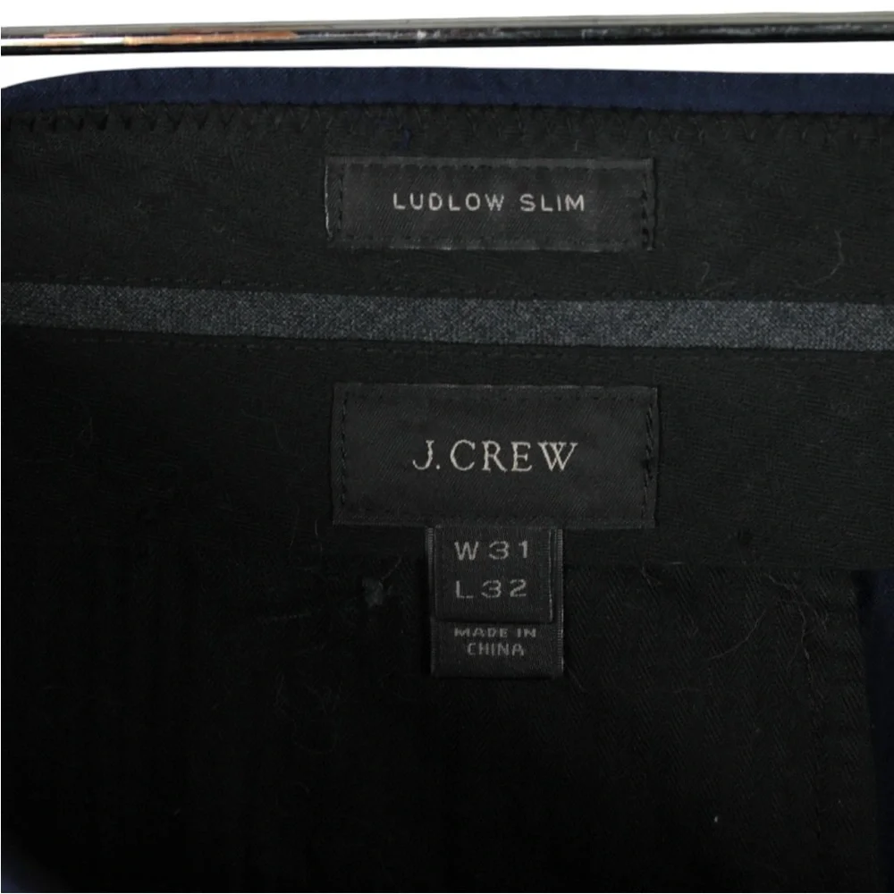 J Crew Ludlow Slim Stretch Pants Men 31X32 Dark Blue Stretch EUC